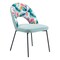 Bethpage Dining Chair Set Of 2 Multicolor Print Green Polyester Velvet Steel